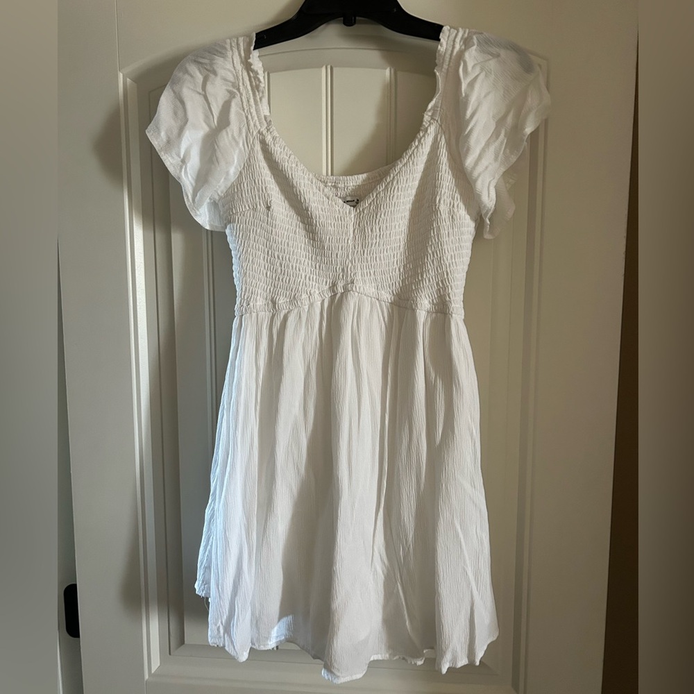 White Smocked Short Sleeve romper
